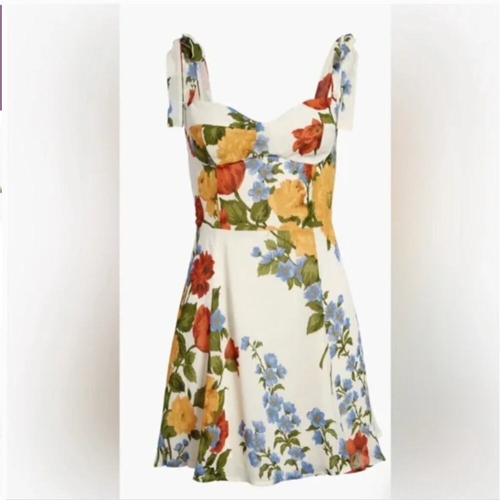 EUC Reformation Niara Floral Mini Dress in Formosa Crepe - Picture 4 of 7